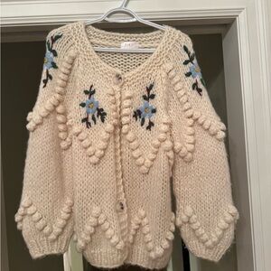 Cece Floral Knit Cardigan S